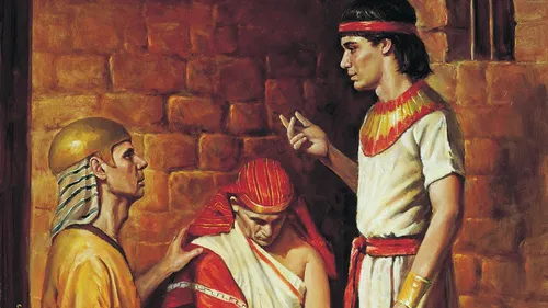 Joseph interpreting the butler’s and baker’s dreams