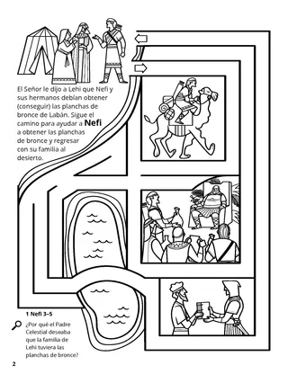 Nephi Obtains the Brass Plates coloring page
