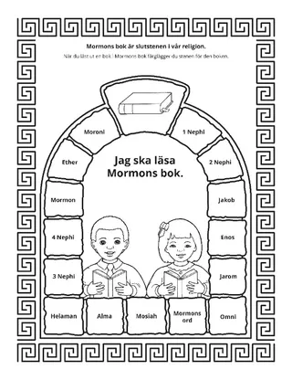 Aktivitetssida: Mormopns bok är slutstenen i vår religion