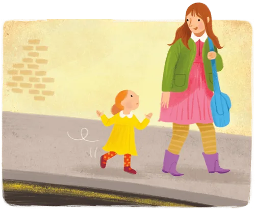 Cait walking with mom