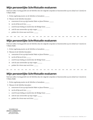 Mijn persoonlijke Schriftstudie evalueren
