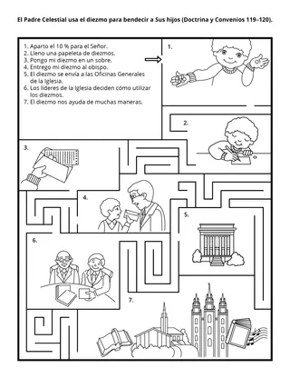 Hoja de actividades para niños