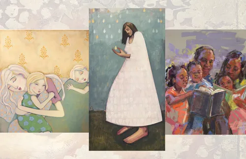 Collage of illustrations of women