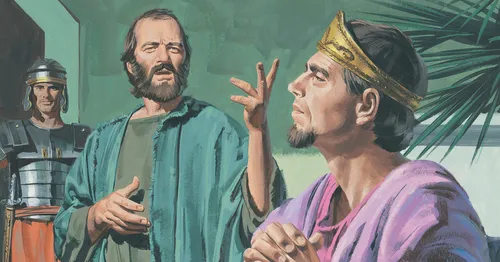 Paul teaching King Agrippa