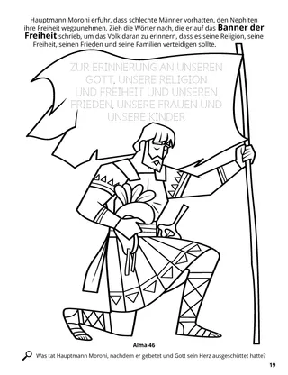 Moroni’s Title of Liberty coloring page