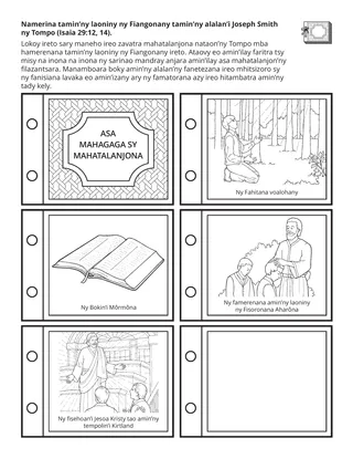 pejin’ny asa atao: Namerina tamin’ny laoniny ny Fiangonany ny Tompo tamin’ny alalan’i Joseph Smith