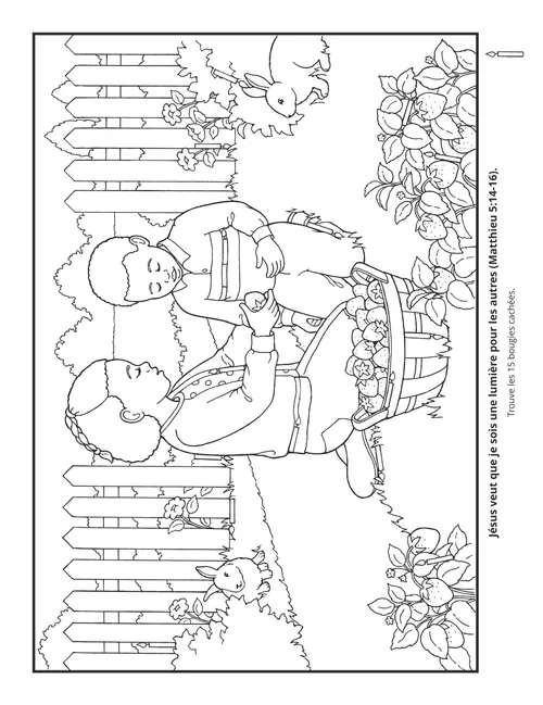 page des activités : Jésus veut que je sois une lumière