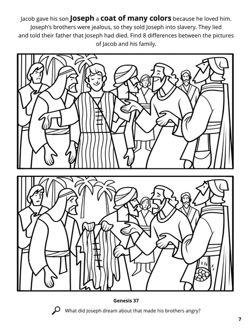 Joseph’s Coat of Many Colors coloring page