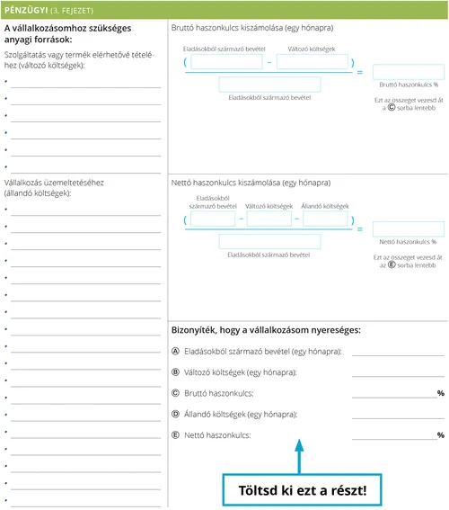 Példa: Bizonyíték, hogy a vállalkozásom jövedelmező