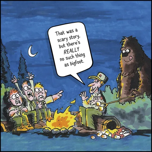 Scouts around a campfire