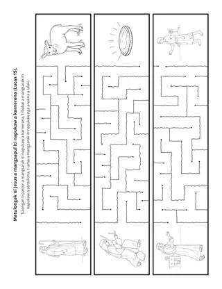 panid ti aktibidad: Matulongak ni Jesus a mangisubli iti napukaw a karnerona