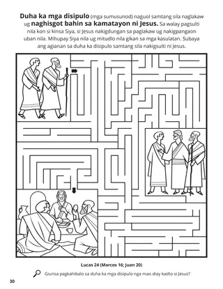 Two Disciples on the Road to Emmarus coloring page