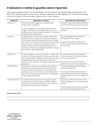 Scheda Il Salvatore ci mette in guardia contro l’ipocrisia