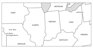 mapa, mula Ohio papuntang Missouri