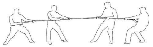 圖畫，拔河