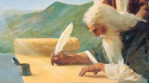 the prophet Isaiah writes on a roll of parchment
