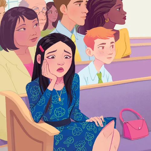 young woman at church