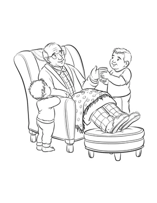 children with grandfather