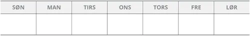 Ugentligt kontaktskema.