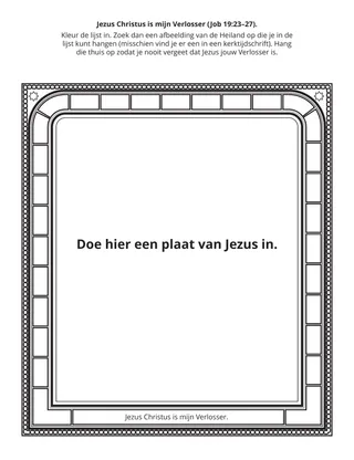 doe-pagina voor het jeugdwerk: Jezus Christus is mijn Verlosser
