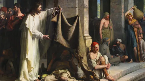 Jesus helping a sick man