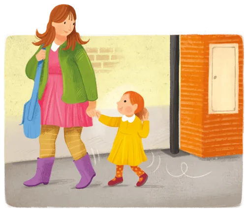 Cait holding mom’s hand