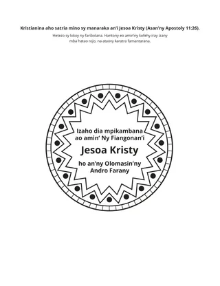 pejin’ny asa atao: Kristianina aho