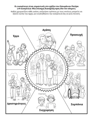 σελίδα δραστηριότητας: οι οικογένειες είναι σημαντικές στο σχέδιο του Επουράνιου Πατέρα