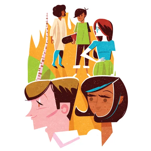 youth walking along a path