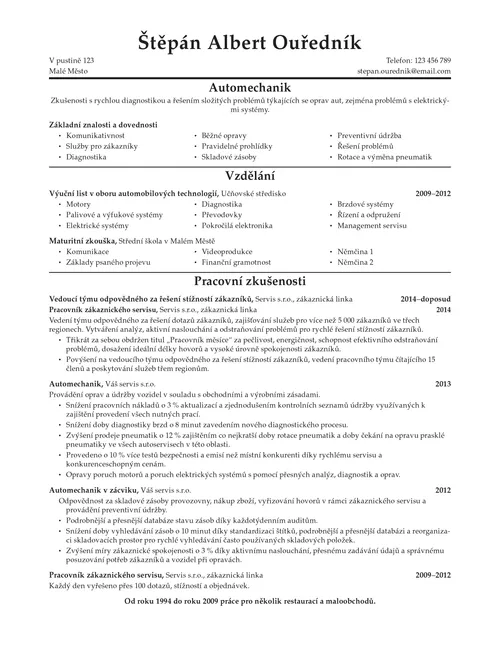 Životopis Štěpána Ouředníka