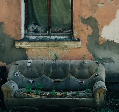 worn out couch