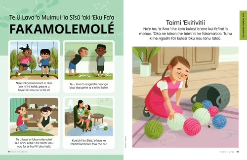 Peesi PDF ʻo ha fānau ʻe toko ua ʻi he heké, ko ha kiʻi tamasiʻi ʻoku angakovi ki ha tamasiʻi ʻe taha, ko ha kiʻi taʻahine ʻokú ne ʻoange ha loli meʻavaʻinga ki ha kiʻi tamasiʻi ʻe taha, ko ha kiʻi taʻahine naʻá ne talaange ki heʻene faʻeé naʻá ne maumauʻi ha vaasi