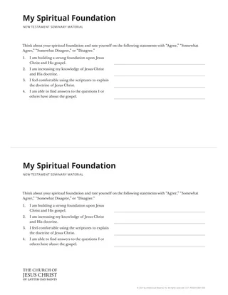 Spiritual Foundation handout