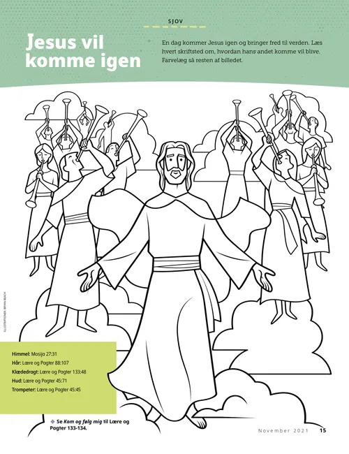 PDF-malebogsside af Jesus Kristus ved det andet komme