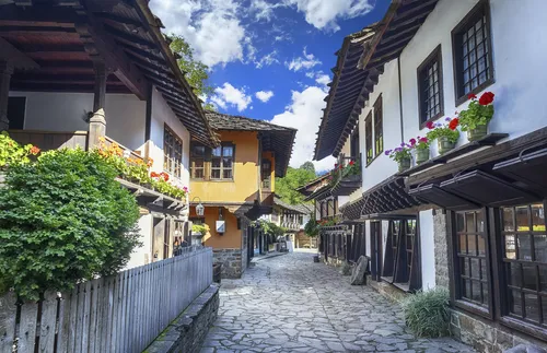 cobblestone street in Bulgaria