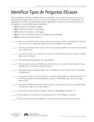 material de apoio, Identificar Tipos de Perguntas Eficazes