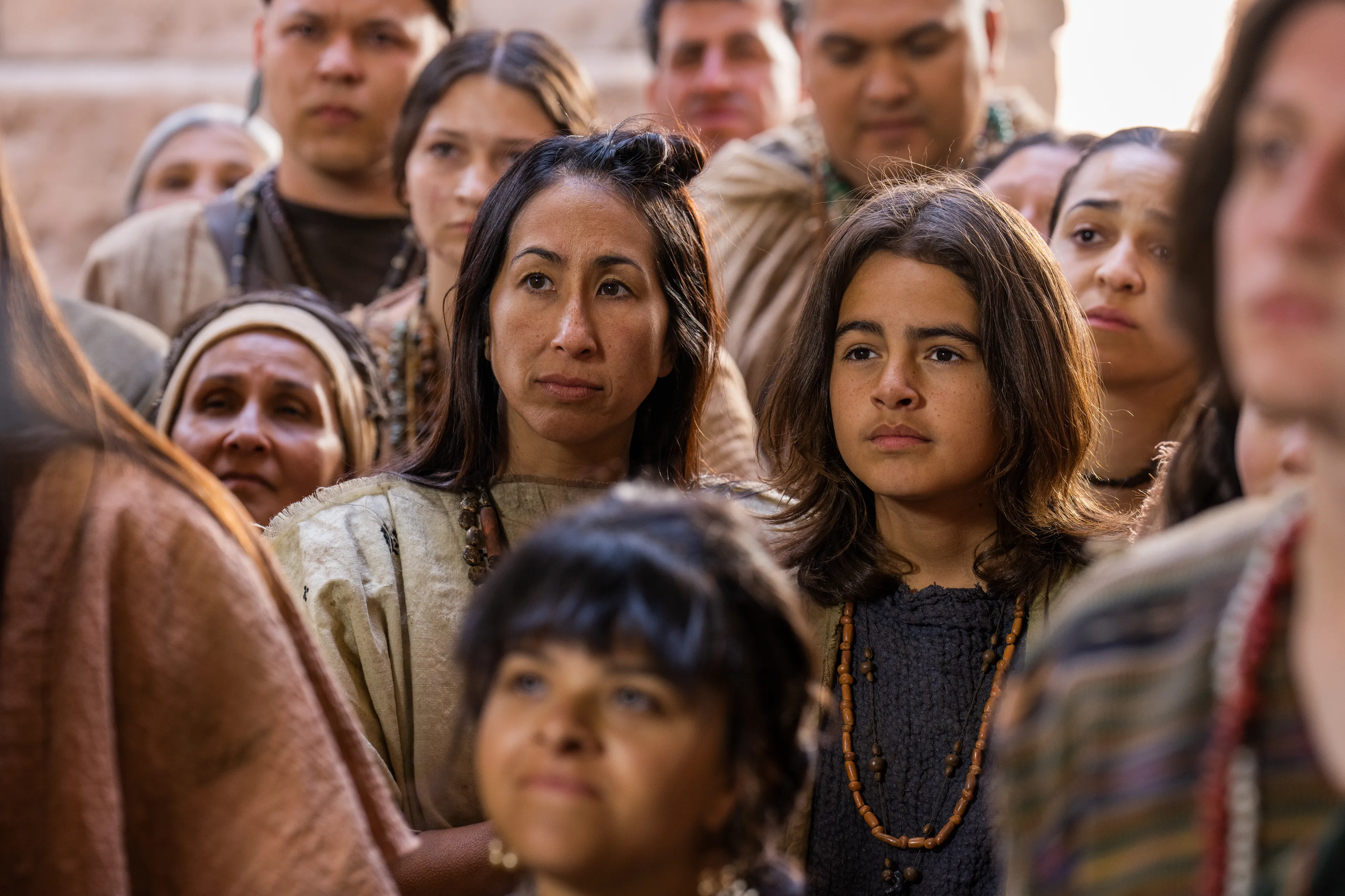 The people of King Limhi in the City of Lehi-Nephi listen to him say they will be delivered out of bondage if they put their trust in the Lord.