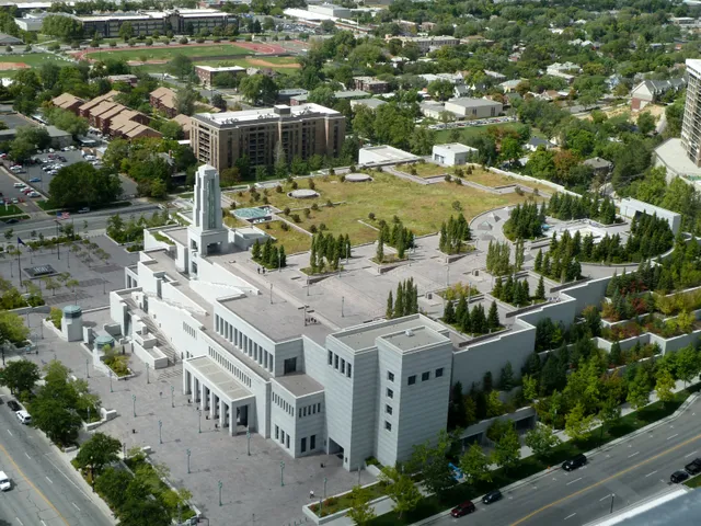 Exterior of the Conference Center in Salt Lake City,Utah as seen from the Main Street Plaza.