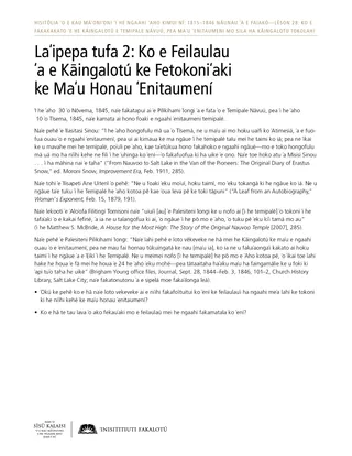 Laʻipepa tufa 2: Ko e Feilaulau ʻa e Kāingalotú ke Fetokoniʻaki ke Maʻu Honau ʻEnitaumení