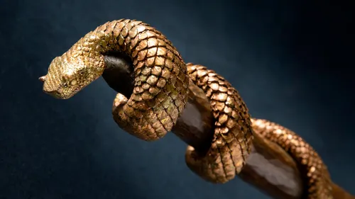 a brass serpent on a pole