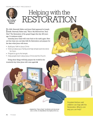 Helping with the Restoration