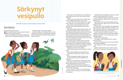 Värityssivun PDF, jossa on kuvia lapsista tekemässä asioita jatkaakseen evankeliumin polulla