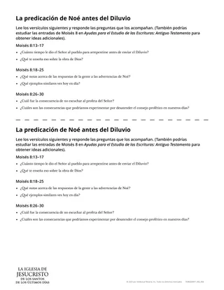 Volante: La predicación de Noé antes del Diluvio