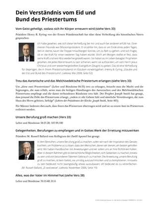 Dein Verständnis vom Eid und Bund des Priestertums