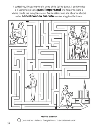 pagina 18 del libro da colorare Radunare la famiglia di Dio 