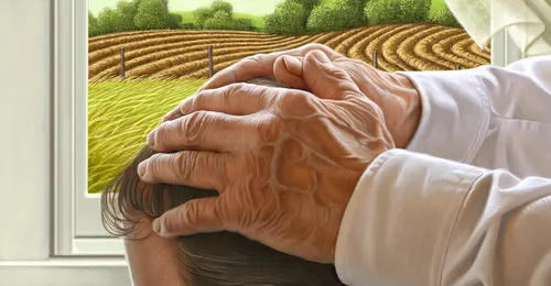 man receiving blessing