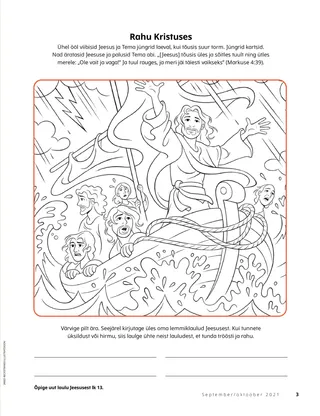 coloring page of Jesus calming the storm