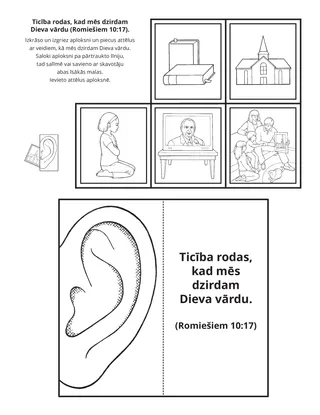 radošā lappusīte: es pieaugu ticībā, ja uzklausu Dieva vārdu