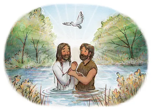 John the Baptist baptizing Jesus