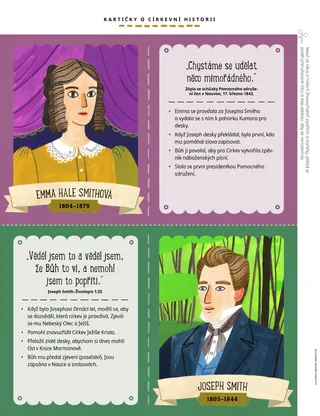 cutout cards of Emma and Joseph Smith